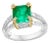 2.93 Carat Emerald Cut Colombian Emerald & 0.52Ct Diamond Ring 18K White/Y Gold For Sale