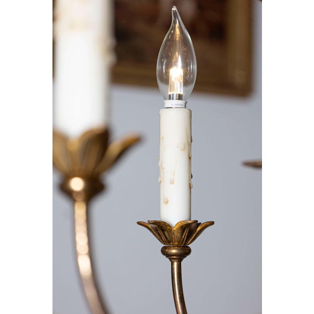 Mid 20th Century French Maison Charles-Inspired Gilt Bronze Chandelier For Sale - Image 9 of 10