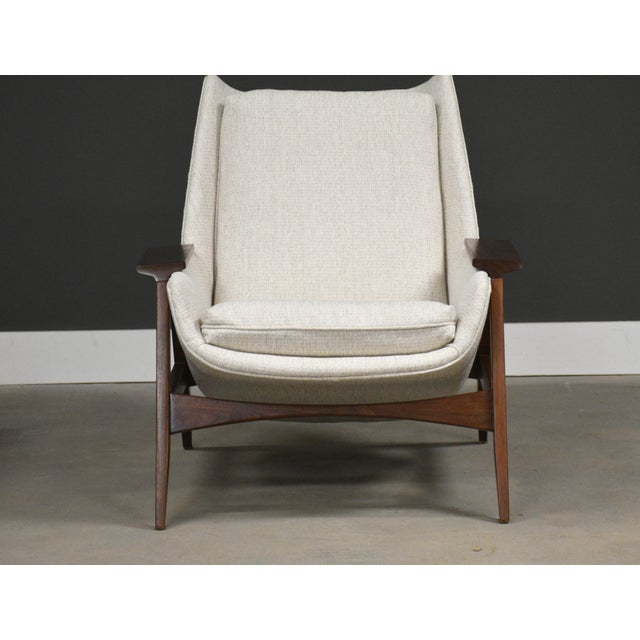 Galloway Mel Abitz Walnut Malabar Lounge Chair and Ottoman For Sale - Image 4 of 9