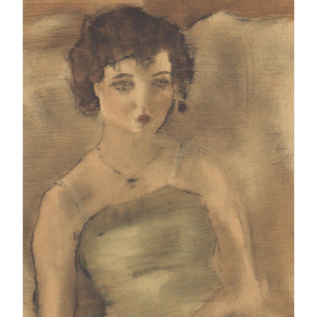 Abstract 1954 Lithograph "La Dame en Vert" After Jules Pascin For Sale - Image 3 of 6