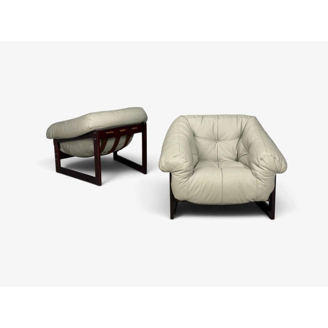1960s Percival Lafer, Mp-93 Lounge Chairs, Rosewood, Leather, Brazil, 1960s For Sale - Image 5 of 16