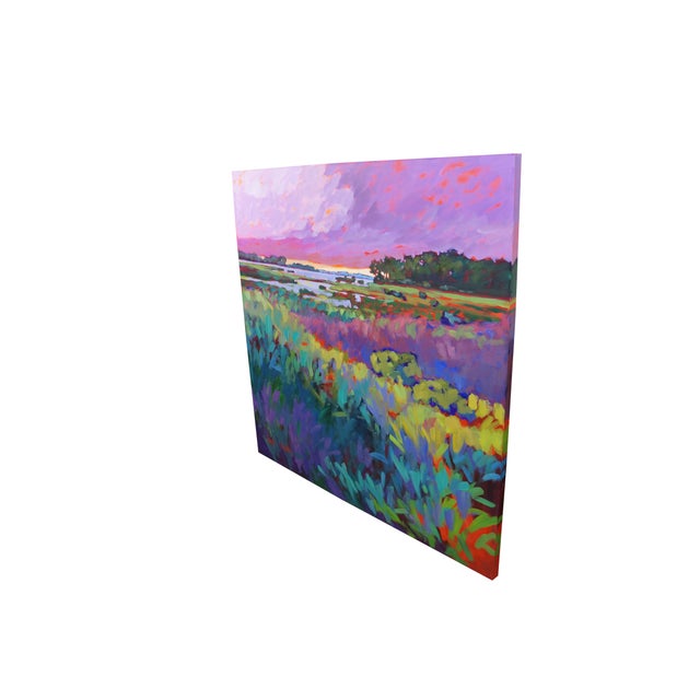 Vintage 1998 Betty Anglin Smith original oil painting on canvas titled Ashepoo Marshland. A vibrant landscape featuring a...