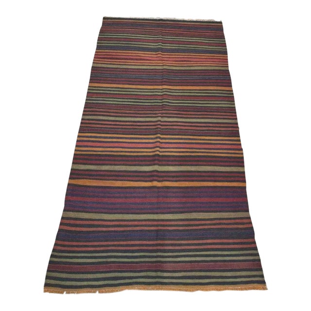 Early 20th Century Turkish Cicim Kilim Rug - 5'×12' For Sale