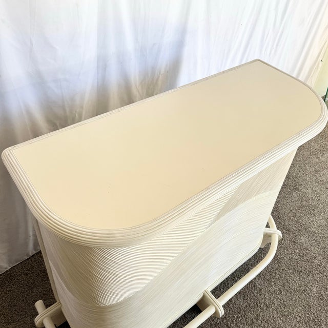 Boho Chic Vintage Boho Chic Wavy Pencil Reed Dry Bar For Sale - Image 3 of 12