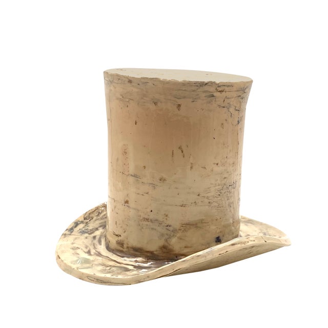 Large White Ceramic Top Hat Sculpture, France, 1950s For Sale