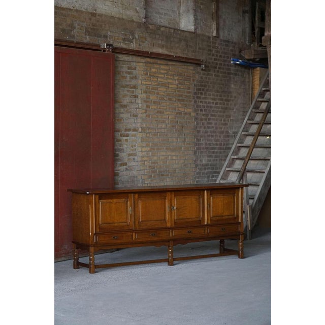 Mid-Century Modern Danish Sideboard in Dark Stained Oak by Henning Kjærnulf, 1960s For Sale - Image 10 of 16