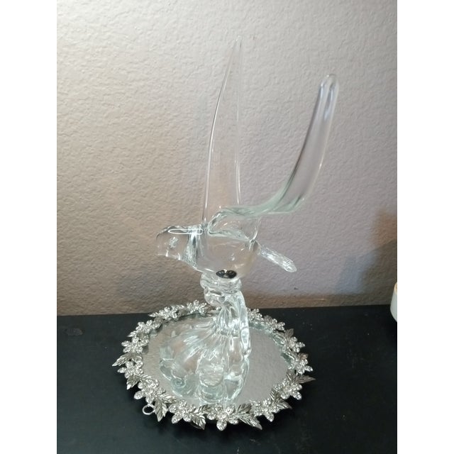 GORGEOUS Bohemia Czech Clear Crystal 11" Bird In Flight Sculpture This product is a stunning 11" bird figurine created by...