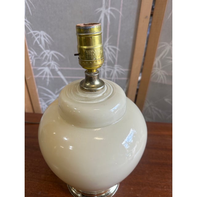 Up for consideration is a beautiful vintage white ceramic table lamp with silver base. This is such a lovely piece that...