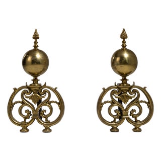 Early 19th Century France Baroque Brass Fireplace Tool For Sale