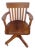 Early 1900s Tiger Oak Swivel Adjustable Office Desk Side Accent Chair 6663 For Sale
