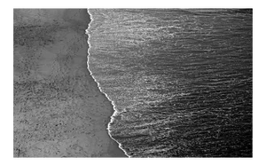 2021 "Calm Costa Rica Shore" Contemporary Minimalist Black and White Seascape Print