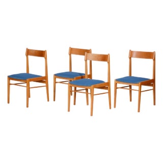 Mid-Century Beech Dining Chairs attributed to Dyha Brno, 1950s, Set of 4 For Sale