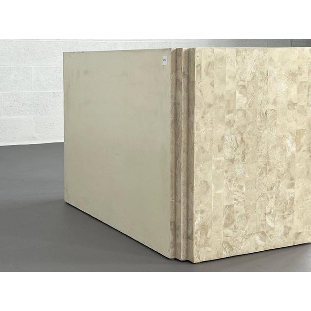 Vintage Sideboard in Stone and Brass Marquetry, 1980s For Sale - Image 6 of 12