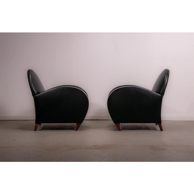 Green Mid-Century Modern Leather Chairs, 1970, Set of 2 For Sale - Image 8 of 18