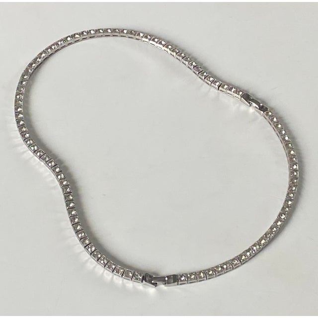 Dorsons Demi-Parure Set in Sterling Silver; Tennis Bracelet + Tennis Necklace For Sale - Image 6 of 17