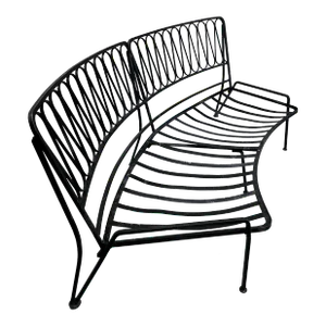 Maurizio Tempestini for John Salterini Wought Iron Curved Ribbon Patio Outdoor Sofa