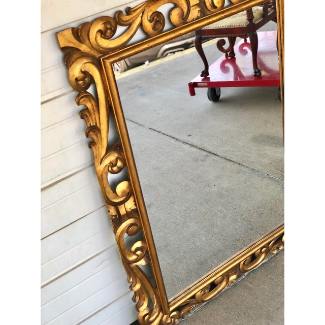 Florentine gold wooden mirror. Circa 1940s.