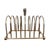 A refined Victorian silver-plated toast rack exuding timeless elegance with its gracefully arched dividers, delicate ball...