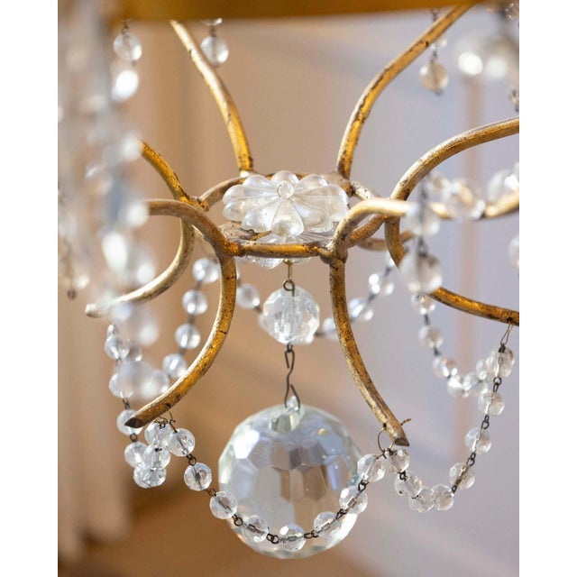 18th Century Maria Teresa Gilt Iron and Crystal Chandelier For Sale - Image 9 of 10