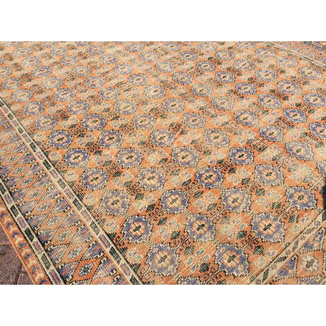 Vintage Distressed Bukhara Area Rug - 85" X 124" For Sale - Image 4 of 8
