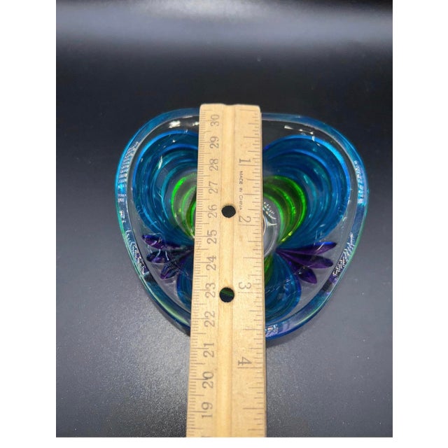 a striking vintage Murano art glass piece with rich-tone color, substantial weight and a beautufully sculptural hand-blown...