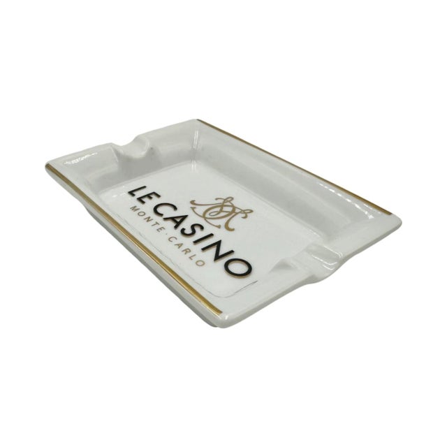 Vintage Le Casino Monte-Carlo France Ashtray Dish White Porcelain For Sale - Image 10 of 12