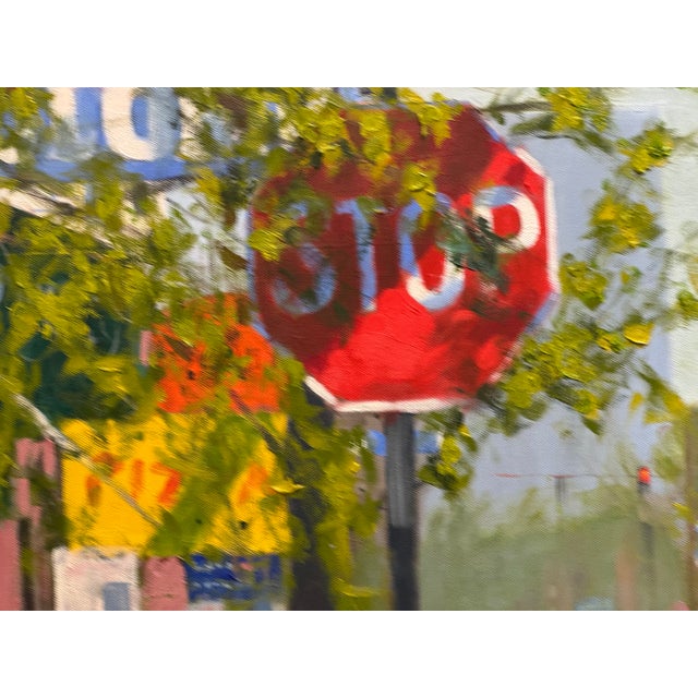 Red Bucktown Afternoon Figurative Oil Painting For Sale - Image 8 of 9