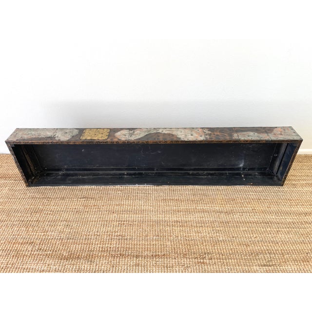 Vintage 1970s Paul Evan Brutal Patchwork Metal & Slate Floating Wall Console Shelf / Table For Sale - Image 18 of 18