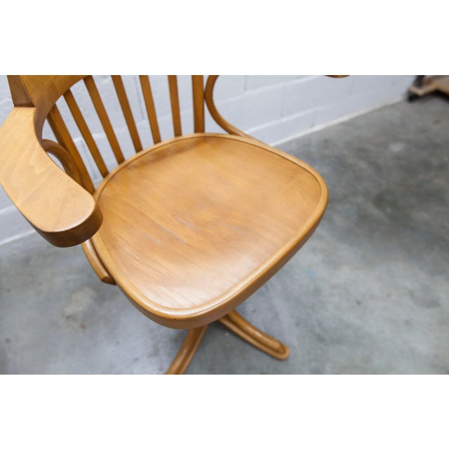 Scandinavian Swivel Office Chair in Bentwood from Thonet, 1960s For Sale - Image 10 of 18