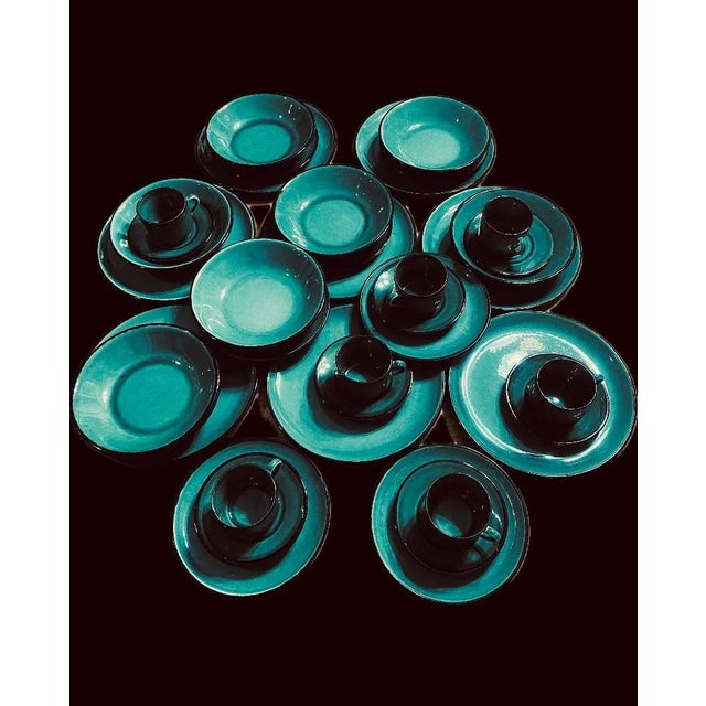 Mid 20th Century 36 French Varages Jade Green Dishes Set For Sale - Image 5 of 11