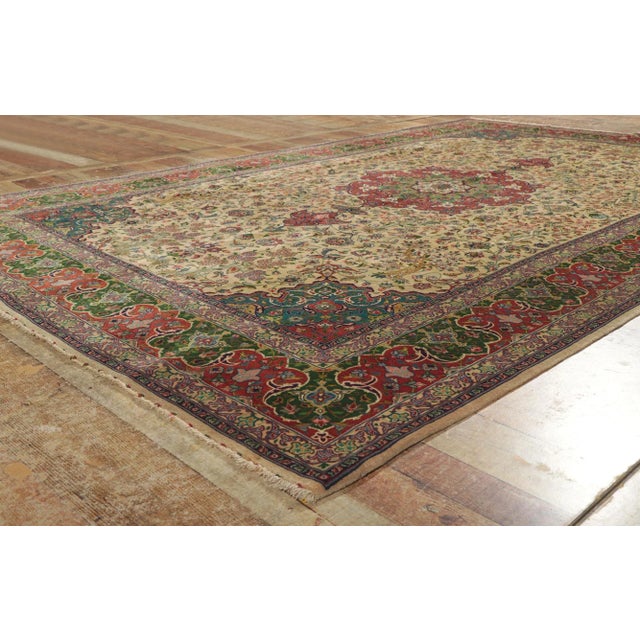 Late 20th Century Vintage Persian Tabriz Rug, 06'06 X 10'05 For Sale In Dallas - Image 6 of 9