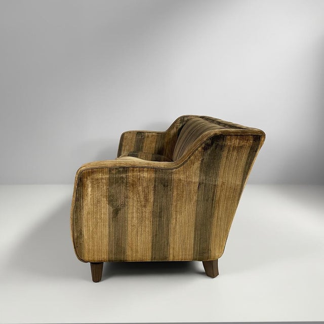 Art Deco Italian Striped Velvet Sofa, 1930s For Sale - Image 3 of 15