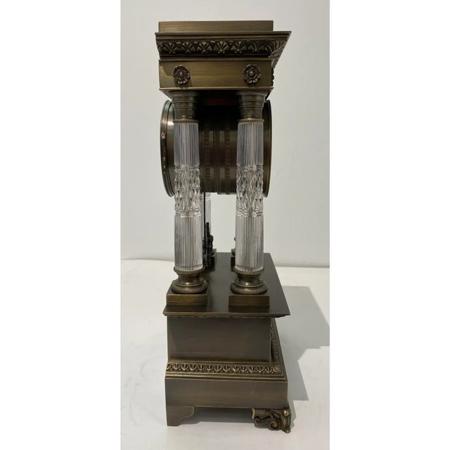 Metal Mantle Clock Louis XVI Paris Bronze 1920s For Sale - Image 7 of 15