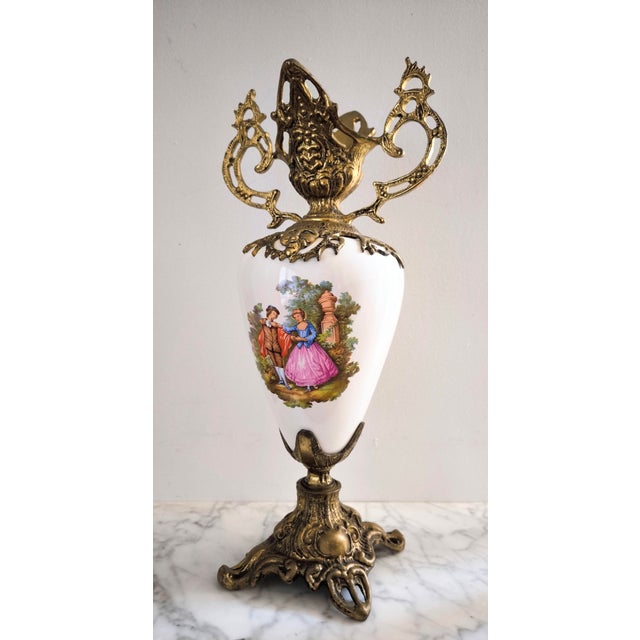 French Porcelain and Bronze Vase From the 1950s For Sale - Image 10 of 10