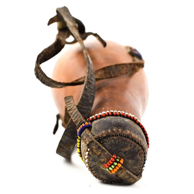 Early 20th Century Early 20th Century Maasai Beaded Milk Gourd Container Kenya For Sale - Image 5 of 6