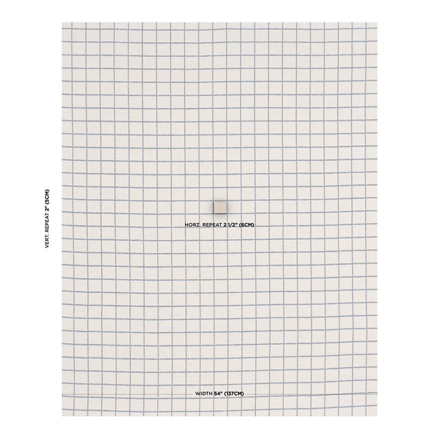 Schumacher X Caroline Z Hurley Tucson Grid Fabric In Blue For Sale
