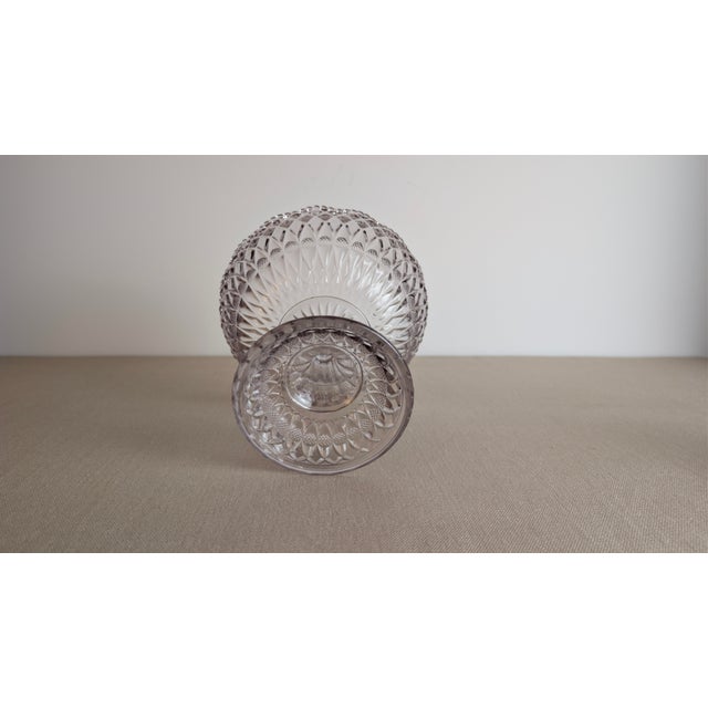 Vintage Pressed Glass Pedestal Compote Bowl For Sale In New York - Image 6 of 8