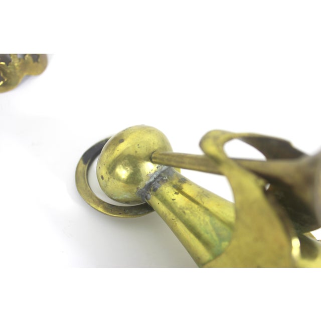 Set of 2 Vintage Brass Angel Candle Holders For Sale - Image 9 of 9