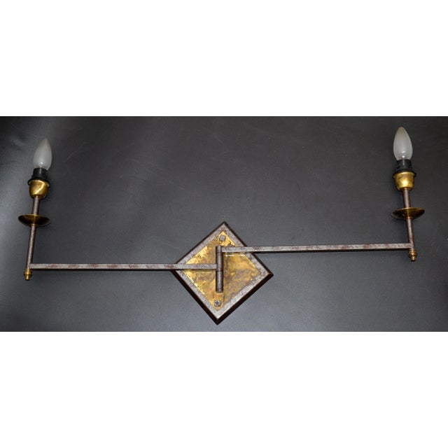 French Mid-Century Modern Metal & Brass Swing Arm Sconces, Wall Lights - Pair For Sale In Miami - Image 6 of 13