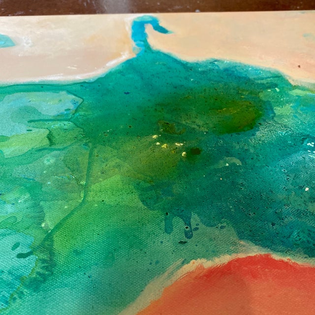 Abstract “ Leaping Calf” Acrylic Painting on Canvas Abstract Original Painting by Jen Rynbrandt For Sale - Image 3 of 9