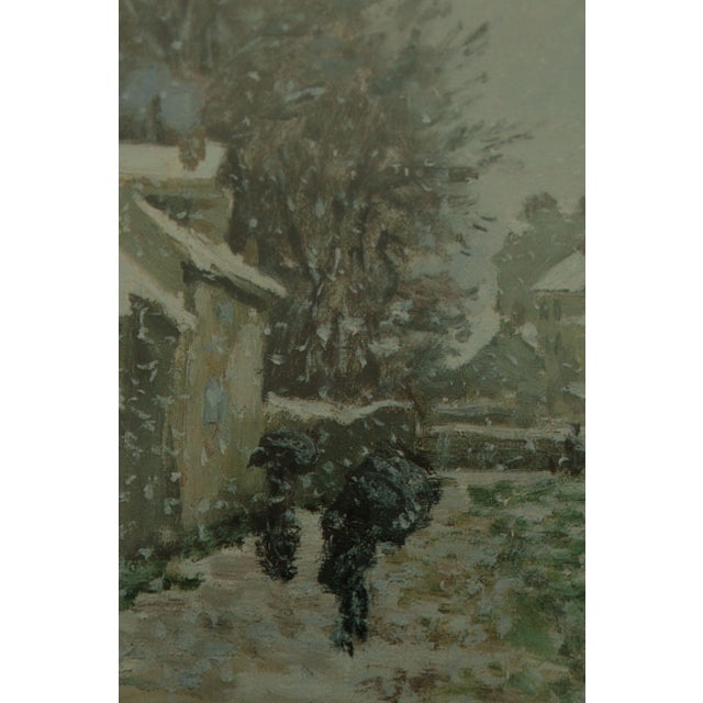 Custom Framed Impressionist Art Print Winter Scene For Sale - Image 11 of 13