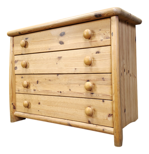 Scandinavian Pine Wood Chest of Drawers, 1980s