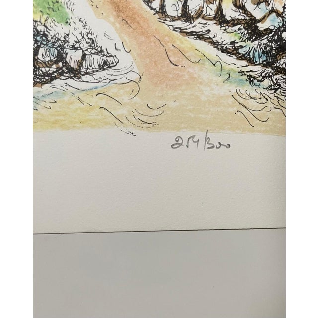 1970s Baruch Nachshon, Baruch Nachshon Jerusalem or Hebron Hills Israel Judaica Lithograph Israeli Art For Sale - Image 5 of 5