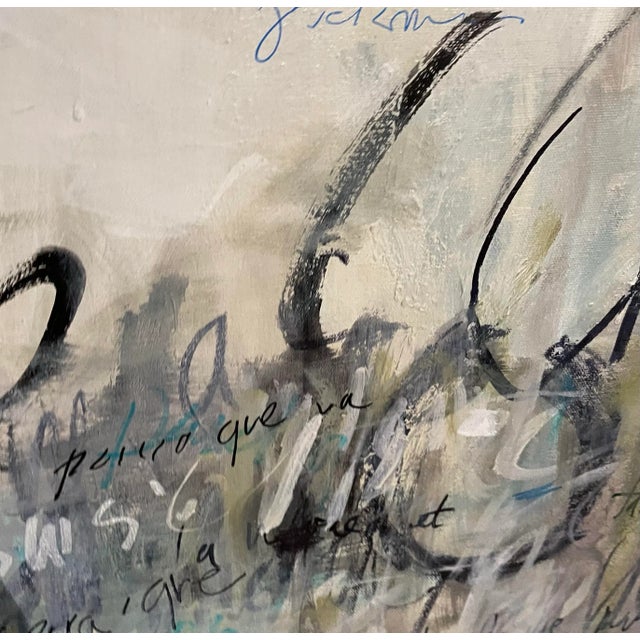 Original Contemporary Painting “Conversations Between Us" Large Abstract Painting in Neutral Colors by Michele Zuzalek For Sale - Image 4 of 6