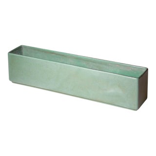 Mid 20th Century Vintage Art Deco Royal Haeger Green Rectangular Ceramic Planter For Sale