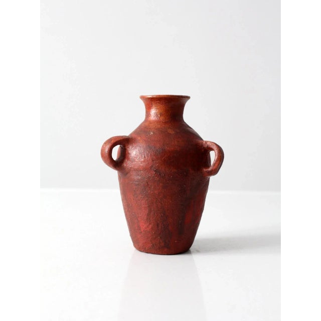 Contemporary Vintage Vase With Three Handles For Sale - Image 3 of 12