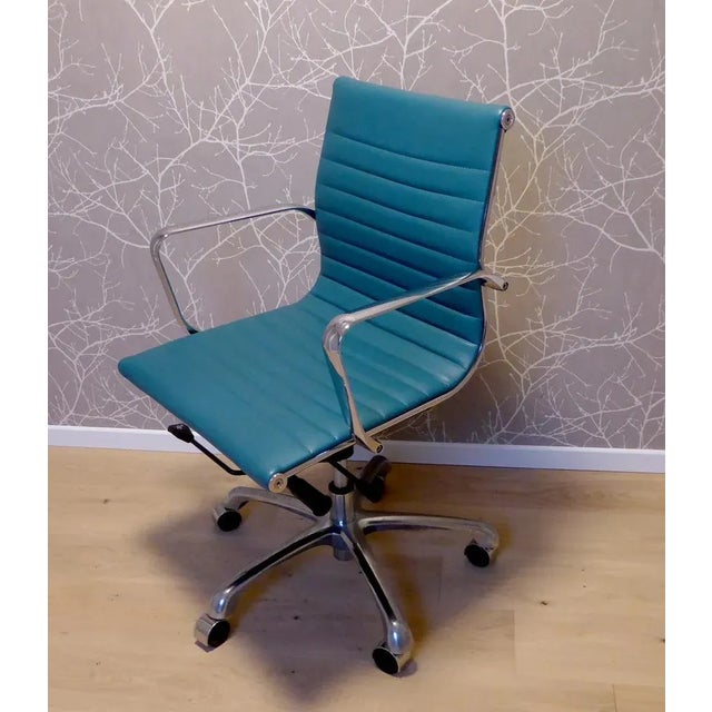 1990s Turquoise Desk Swivel Chair, 1990s For Sale - Image 5 of 6