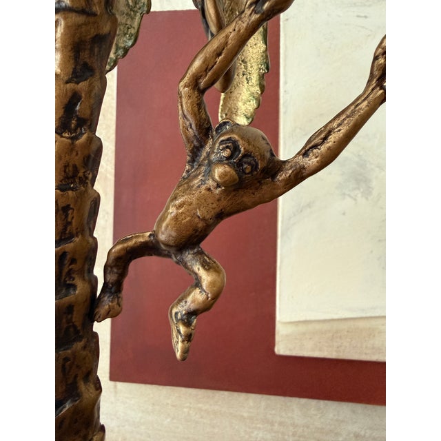 Vintage Frederick Cooper Palm Tree Monkey Table Lamp For Sale - Image 11 of 12