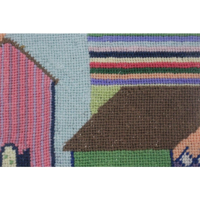 1960s Pastel Needlepoint Bermuda Rooftops For Sale - Image 5 of 7