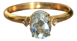 The Zasha: Ladies Solitaire Oval Aquamarine Ring in 14K
